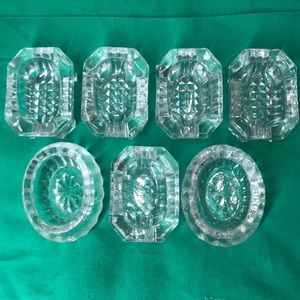 7 VINTAGE HAND CUT CRYSTAL SALT CELLARS